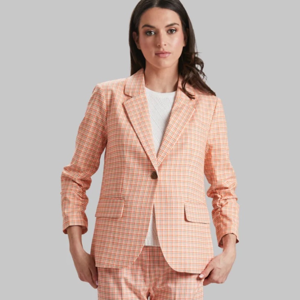 Peace of Cloth Orange Plaid Lenox Check Jaime Jacket